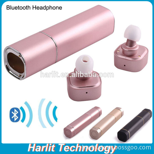 Harlit Super Light Mini Aluminum Headphones Headset With Mic Mini Lipstick Aluminum Twins Earbuds
